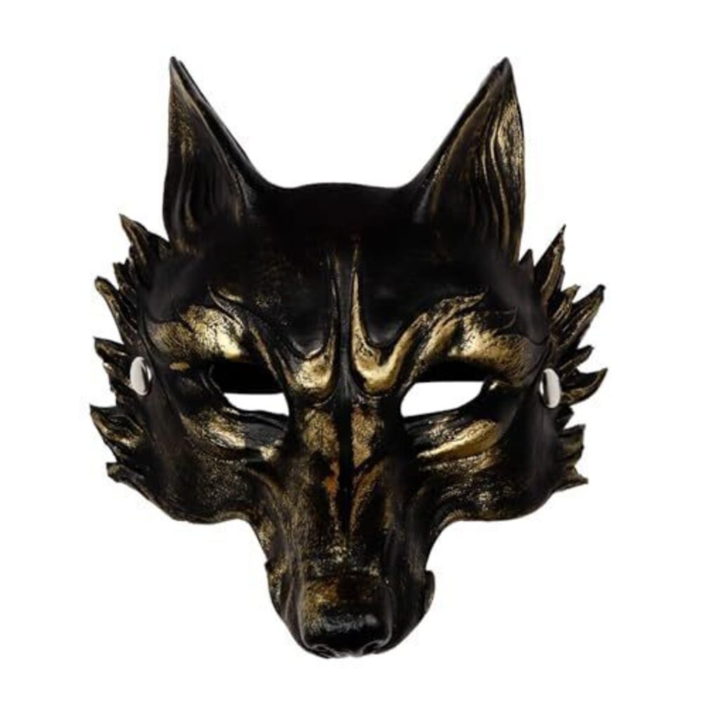7796 Skeletal Wolf Masks Adult Half Face Anubis Mask Party Animal Skull